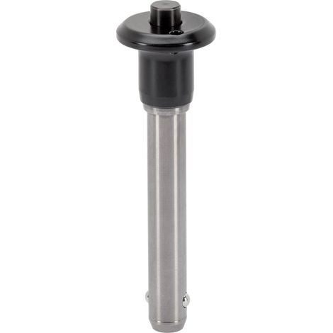 Boulon de verrouillage à bille autobloquant, avec poignée champignon, d1 = 10 mm, l1 = 50 mm, acier inoxydable 1.4542, trempé par excrétion  22350.0250