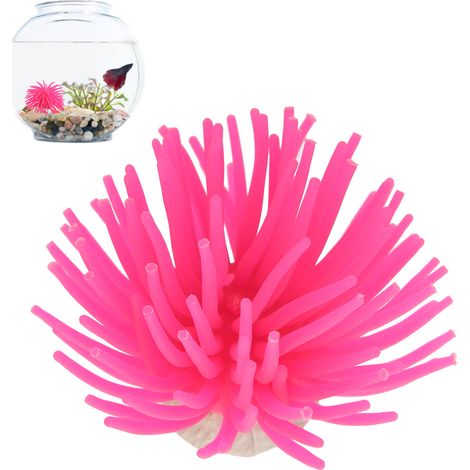 Décor Aquarium Coraux Artificiels en Silicone Urchins Roses pour Aquariophilie Décoration de Vivarium 4 Pièces - AUTRES (1/5)