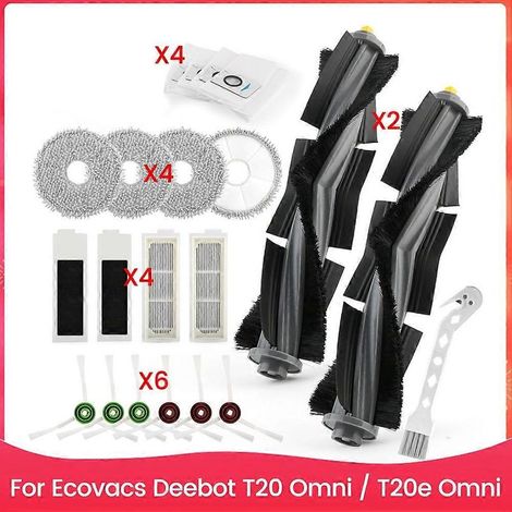 Accessoires pour aspirateur robot Ecovacs Deebot T20 Omni / T20e Omni : brosse latérale principale, filtres HEPA, sacs de nettoyage (1/5)