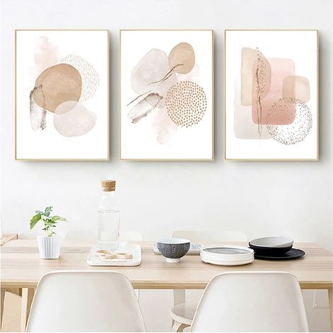 3er-Poster-Set – Bohème-Stil – Ästhetische Pflanzenmotive – Moderne abstrakte Kunst – Wanddekoration – Bohème-Dekoration – Ungerahmt – 30 x 40 cm