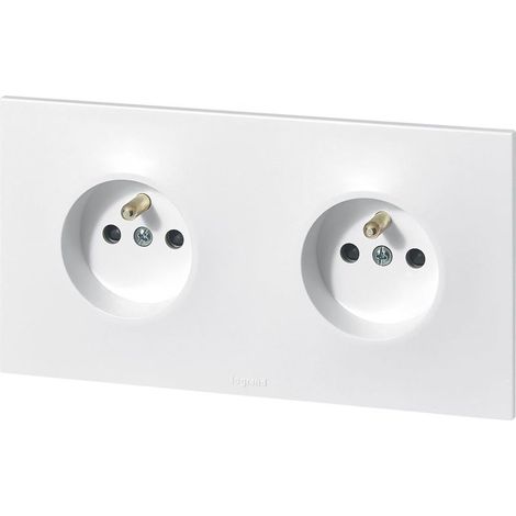 Neptune Doppelsteckdose mit Vorverdrahtung, einfache werkzeuglose Installation, Kindersicherungen, Komplettset, sofort installationsbereit (1/4)