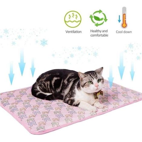 Tapis de Refroidissement - Summer Pet - 50x70CM - Rose - Doux et Respirant - Idéal pour Voyages (1/4)