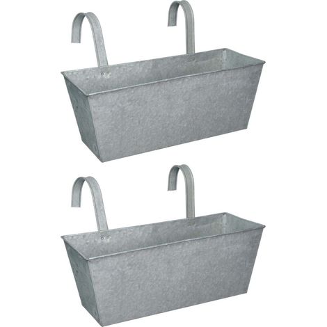 Jardinière balcon en zinc à suspendre (Lot de 2) (1/5)