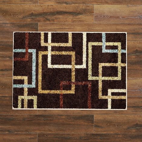 Tapis de bain à carreaux, absorbant, antidérapant, doux au toucher, paillasson de toilettes, tapis carré pour la maison - 40 x 60 cm (1/3)