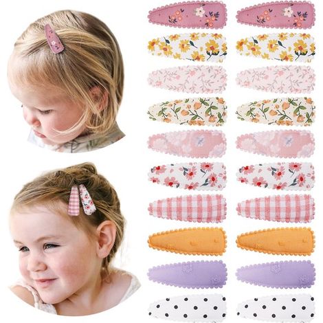 Lot de 20 petites pinces à cheveux pour bébé fille - Clips fleurs - Pinces à clic antidérapantes - Accessoires capillaires mignons (1/5)