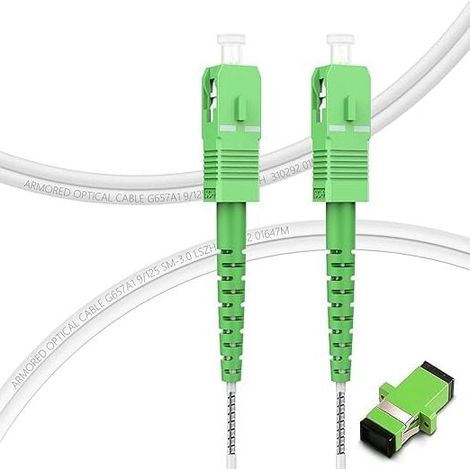 10m Câble Fibre Optique Orange SFR Bouygues , Renforcée Avec Blindage Kevlar, SC APC vers SC APC , Rallonge/Jarretiere Simplex Monomode (1/5)