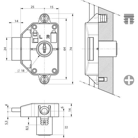 Ronis 32800-04 R3 serratura robusta finitura nichelata