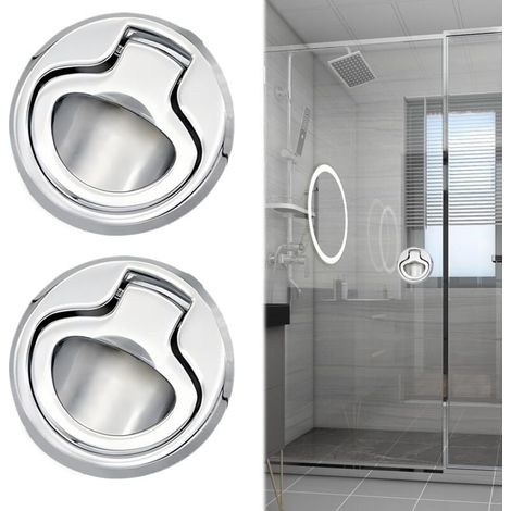 2 Pcs Loquet de Trappe Affleurant en Alliage de Zinc, Porte Affleurante Tirer la Trappe Slam Loquet Verrouillage pour Bateau Camping Car, Argent (1/4)
