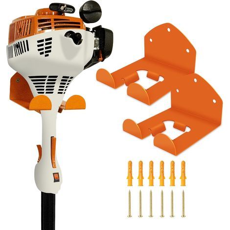 Lot de 2 supports de rangement pour outils électriques de jardin pour débroussailleuse, taille haie, mur de garage, coupe bordure de garage, outils de jardin (1/5)