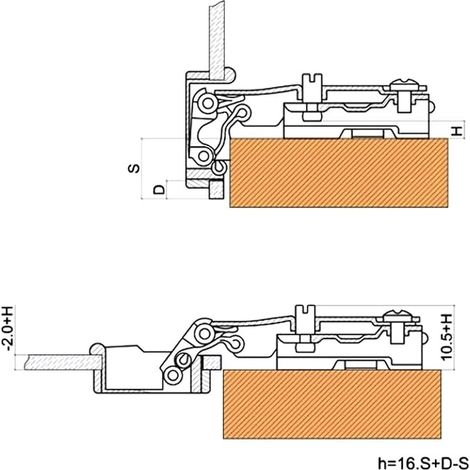 charnières invisibles pour porte en glace vitre C41032 (1/2)