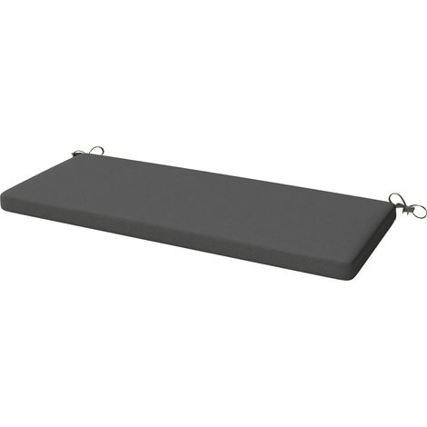 Sitzkissen für Garten- und Innenbänke, abnehmbarer Bezug, 110 x 46 x 6,5 cm, anthrazitgrau
