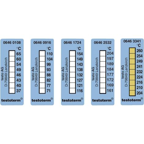 Strumento di misura testo testoterm strisce temperatura 204°C 260°C
