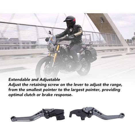 Manetas de freno y embrague cortas ajustables de aluminio para Triumph Scrambler 400X / Speed 400 (2023-2025), par - Acabado de titanio CNC