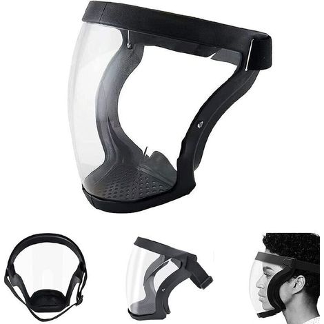 Masque super protecteur - Masque intégral, masque transparent durable, masque transparent, masque réutilisable anti-buée HD - Lunettes Tech anti-buée et coupe-vent pour adultes pour hommes et femmes N (1/5)