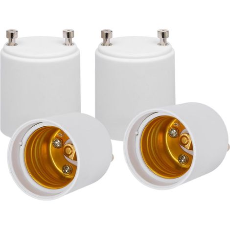 Lot de 10 adaptateurs GU24 vers E26/E27 PBT ignifugé. Sécurisés, convertissent douilles, pour ampoules LED classiques. (1/5)