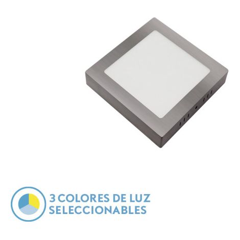 Downlight superficie gabbro 12w 3000k-4000k-6500k Nichel 1080lm 3,5x17x17 Cm (1/2)