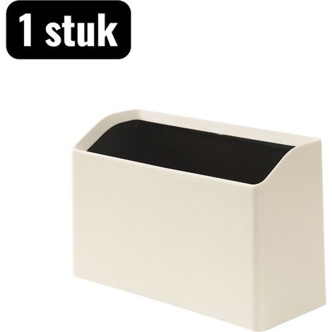 pièce - Prullenbak - Mini poubelle - Mini Prullenbak de bureau - Boîte de rangement de bureau - avec compartiment intérieur individuel - Idéale pour l'organisation du bureau - Beige (1/5)