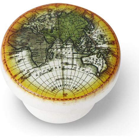 Pomo de madera con acabado con ilustración, dimensiones: 38x38x22mm Ø: 38mm - (1/4)