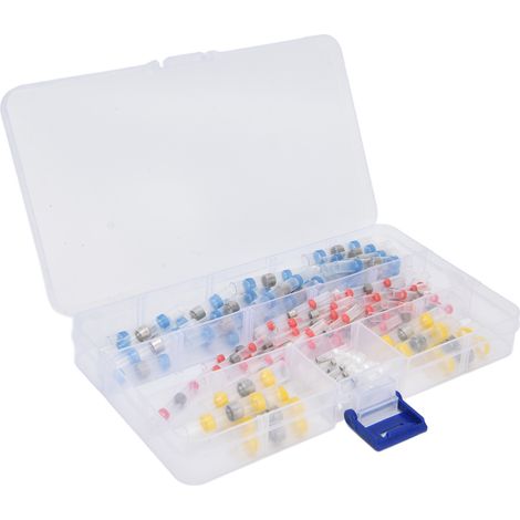 Kit de 100 conectores a tope termorretráctiles, aislados e impermeables para cables eléctricos, para soldar. (1/5)