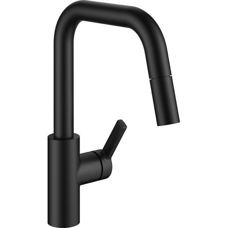 KWC Küchenarmatur Luna E7 mit ausziehbarem Auslauf schwarz matt, Hochdruck (1/3)