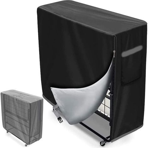Housse noire pour lit pliant 99x38x114 cm, protection anti-poussière imperméable, Oxford 210D, pour lit 1 place 38 po (1/5)