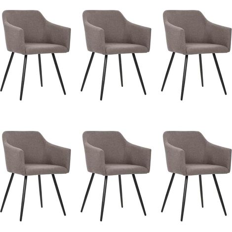 vidaXL Chaises à manger lot de 6 taupe tissu (1/4)