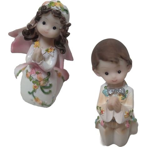 Oggetto per bomboniera da prima comunione bimba bimbo preghiera in ginocchio new - decoro: bimba (1/5)