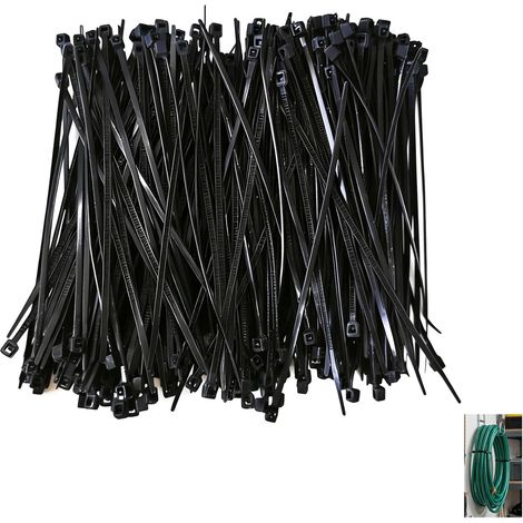 Lot de 300 Colliers de Serrage en Nylon Noir, 100mm x 1.8mm, Attaches Autobloquantes pour Câbles, Robuste et Durable, utilisation universelle à l'intérieur et à l'extérieur, pour une fixation sûre dan (1/5)