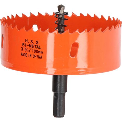 Scie à Cloche Bimétale HSS pour Perçage Bois, Métal, PVC - Mandrin Renforcé - Diamètre 100 mm (3 15/16") pour Perceuse (1/5)