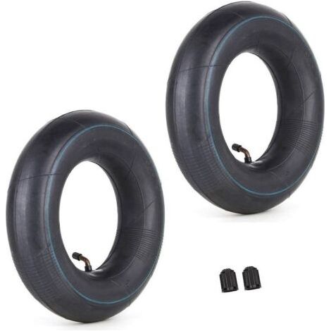 Lot de 2 Chambre à air 4,00/3,50-6 350/400-6 3.50-6 4.00-6 4.10-6 avec tige de valve coudée TR87 Remplacement pour camions à main Tondeuses à gazon Remorques de jardin Brouettes (1/5)