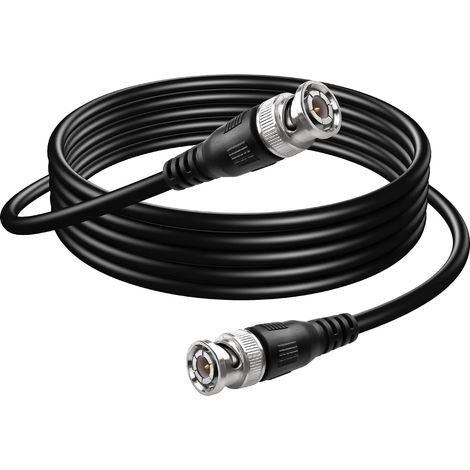 Câble coaxial BNC, câble d'extension BNC mâle vers BNC mâle 75 Ohm pour caméras de vidéosurveillance (3M) (1/5)