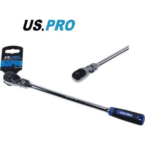 US PRO 1/4"" FLEXI HEAD RATCHET LONG FLEXIBLE HEAD REVERSIBLE QUICK RELEASE 4240 (1/5)