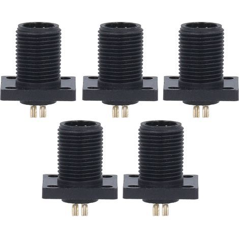 Connecteur d'aviation de Type broche à bride carrée à filetage E7, câble électrique PA66 à souder à 4 cœurs IP67, 5 pièces (1/5)