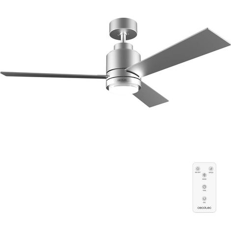 Ventilateur de plafond Energysilence Aero 4850 Style Steel, 30 W, diamètre 48 avec 3 lames, télécommande, moteur DC, 6 vitesses, mode d'hiver-été et brise naturelle (1/5)