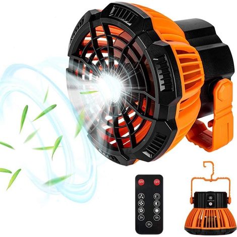 Osqi – Mini ventilateur portable silencieux – Batterie 5200 mAh – 3 vitesses – Télécommande – Support rotatif 180° – Autonomie jusqu'à 18h