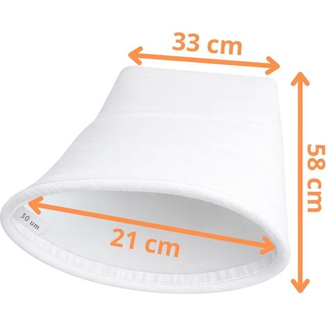 PHONILLICO Poolfilterbeutel [2er-Pack] 30 Mikron, kompatibel mit Desjoyaux F15 PF180 PFI180 PFI181 PF250 Filter, 58 x 33 cm, starrer Ring Ø 21 cm (1/5)