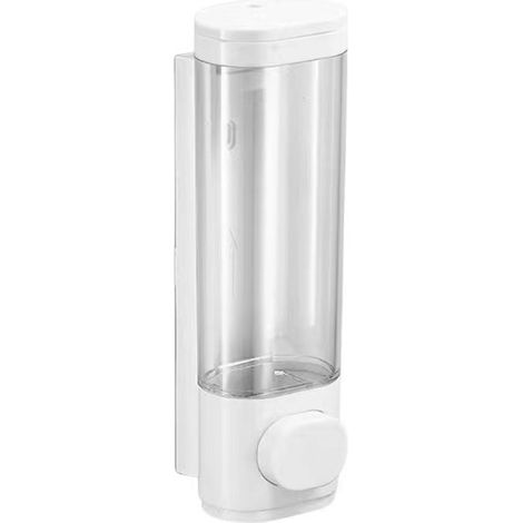 Distributeur De Savon Mural - En Plastique ABS - Réservoir Transparent - Pour Savon Liquide Shampooing Lotion - Fixation Murale Par Vis (1/5)