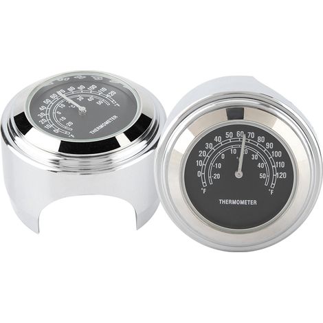 Motorradthermometer 22-25 mm, Lenkertemperaturanzeige, Wetteranzeige, Geschwindigkeitsmesser, kompatibel mit Lenkerrohren, 1 Stück. (1/5)