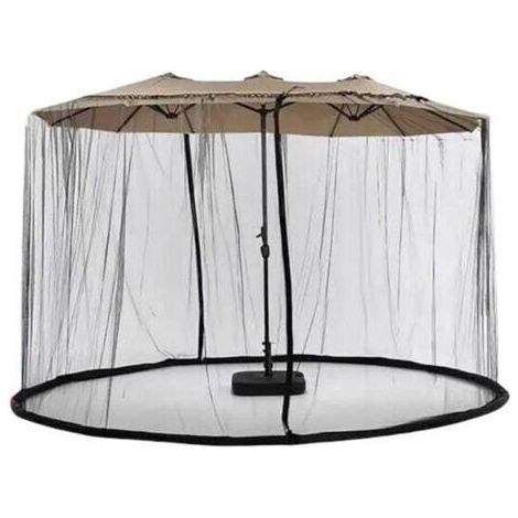BUNTHAUS Moustiquaire double face pour parasol de terrasse, filet , fond de tuyau d'eau avec double fermeture éclair, auvent escamotable