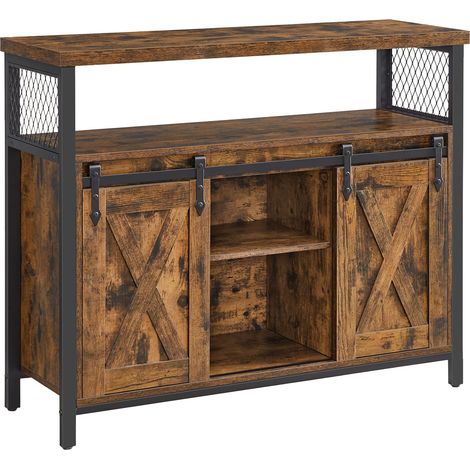 Buffet Cuisine, Meuble de Rangement, avec 2 Portes Coulissantes (1/5)