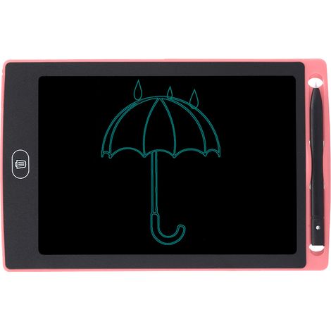 Ardoise à dessin LCD 8,5 pouces pour enfants - Écran monochrome réutilisable - Rose clair (1/5)