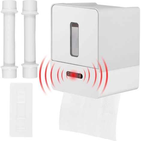 Distributeur De Papier Essuie-Tout - Sans Contact - Auto Sense - Compatible Rouleau Et Feuilles - 13,9 X 16,8 X 20,7 Cm - Alimentation Piles AA (1/5)