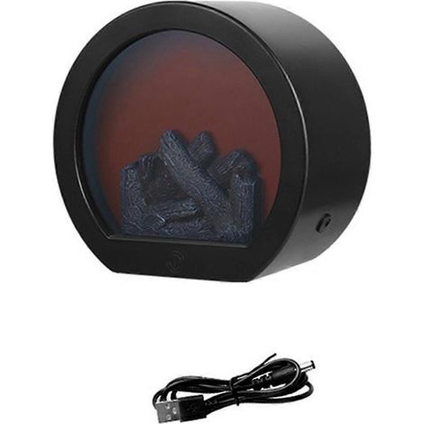 Lampe à flamme simulée, veilleuse, décoration rétro, lampe de cheminée, ornement rond de style européen (1/5)