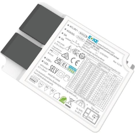 Boke BK-DEL042-B1100AD Dimmable DALI/PUSH Driver 200-240V No Flicker Output 6-38V 450-1100mA 42W