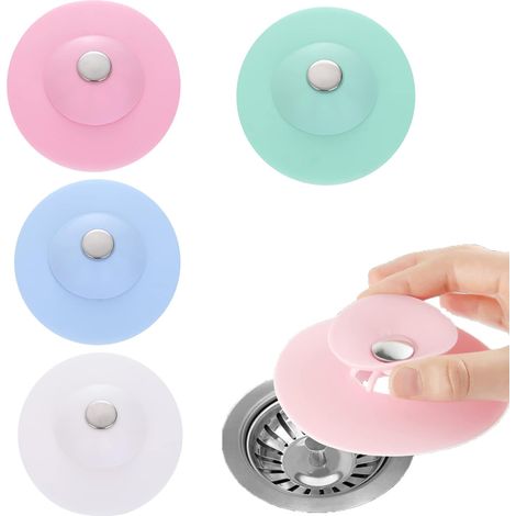 Bouchon d'évier universel en silicone, bouchon de vidange, bouchon d'évier universel en silicone pour évier (5 pièces) (1/5)