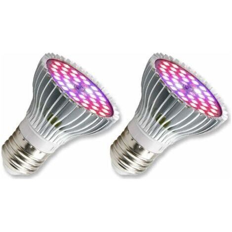 Ampoule Horticole E27 LED pour Plantes, 30W E27 avec 40LED Lampe Plante à Spectre Complet, AC 85-265V, Lampe the Croissance et Fleurs Intérieur pour Jardin/Culture Hydroponique/Aquarium, lot de 2 (1/5)
