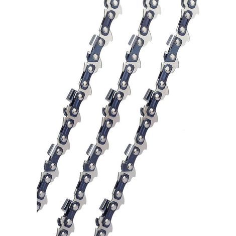 – Lot de 3 chaînes de tronçonneuse 40 cm 3/8' 55 maillons 1,3 mm – Faible rebond – Compatible Stihl – Pour bois dur