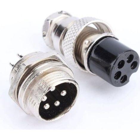 Connecteur GX16 - 5 Broches - Type Vis - Pour Câblage Électrique Aéronautique - Lot de 1 (1/4)
