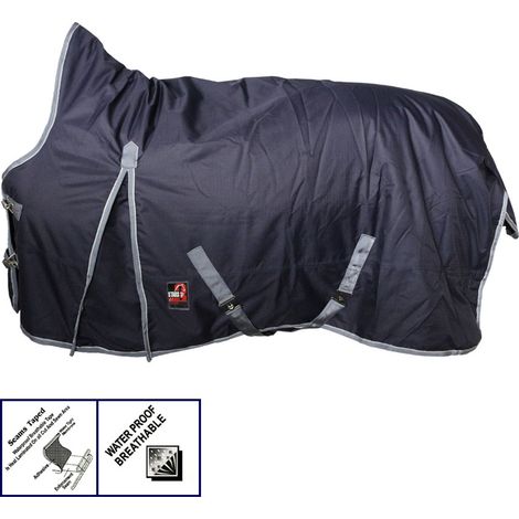 155 cm, Blu: Paddockdecke 300g gepolstert mit hohem Kragen Modell 3stars (1/3)