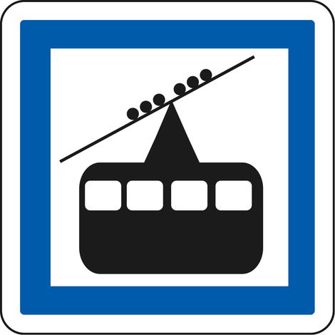 Panneau Indication CE20a – Gare de téléphérique – Gamme ECOLIGN – Classe 1 – 350 mm (1/5)